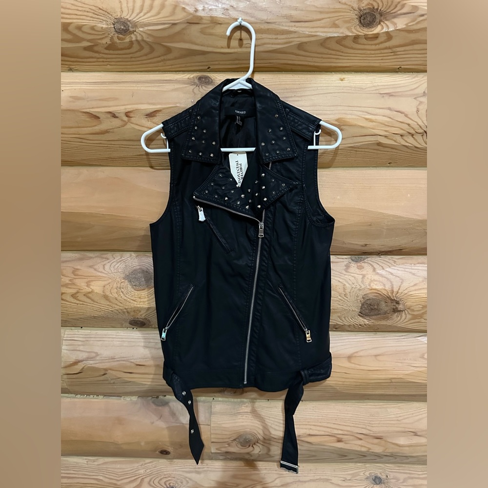 Forever 21 Black vest with spikes